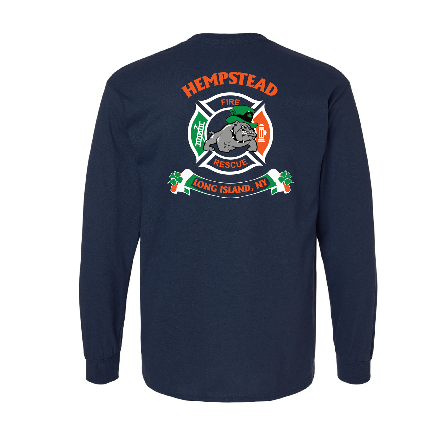 Irish Bulldog Maltese Design, Firefighter Long Sleeve T-Shirt