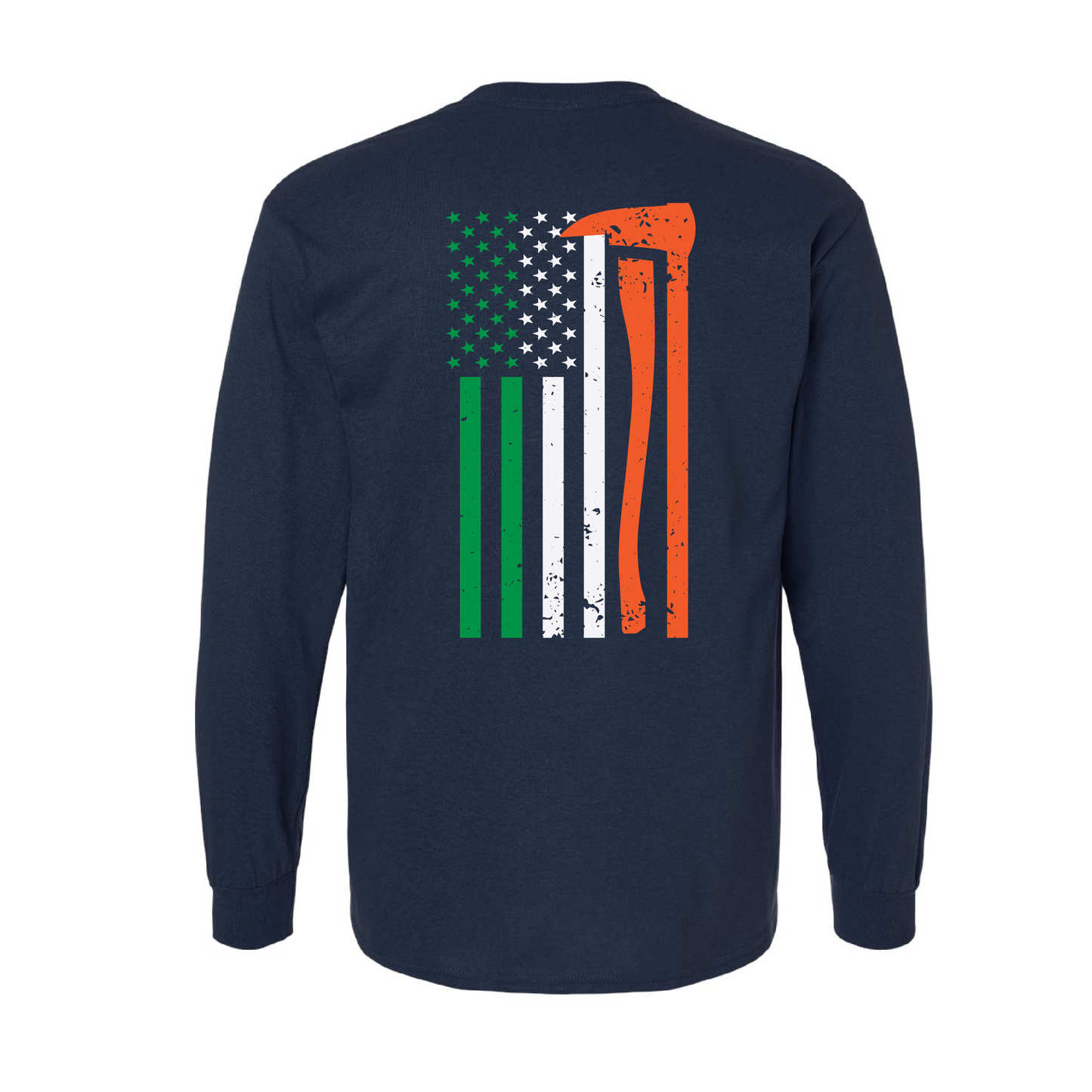 Irish Flag Axe Design, Firefighter Long Sleeve T-Shirt