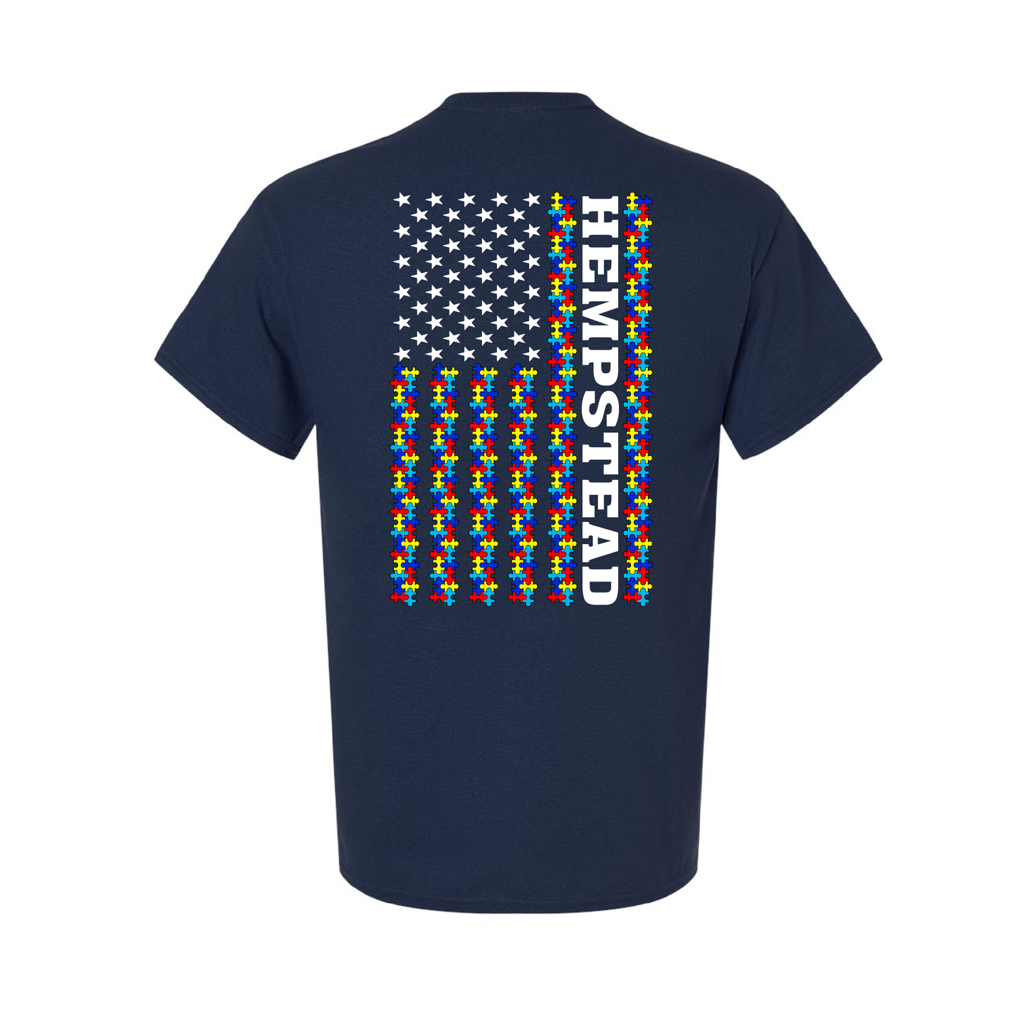 Autism Awareness Puzzle Flag Design, Firefighter T-Shirt