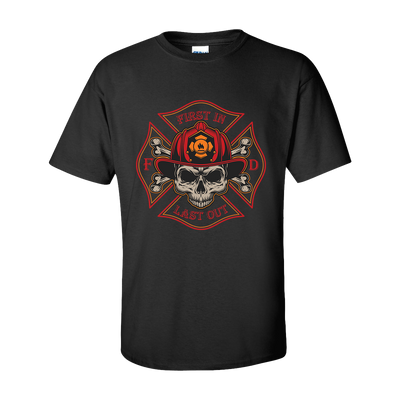 Helmet Skull , Firefighter T-Shirt