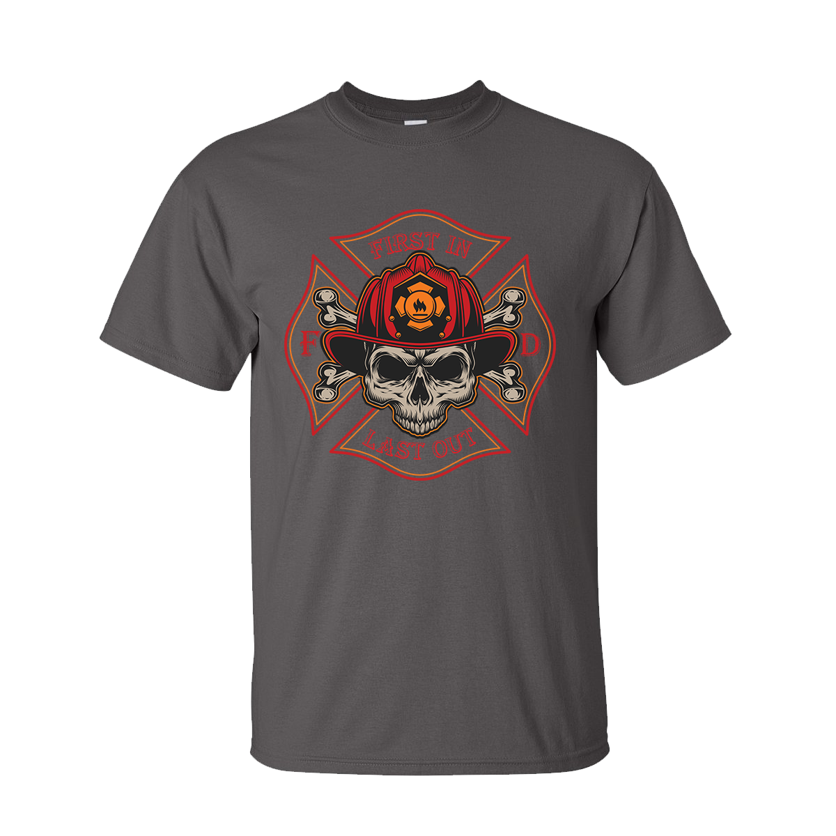 Helmet Skull Design, Firefighter T-Shirt