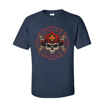 Helmet Skull Design, Firefighter T-Shirt