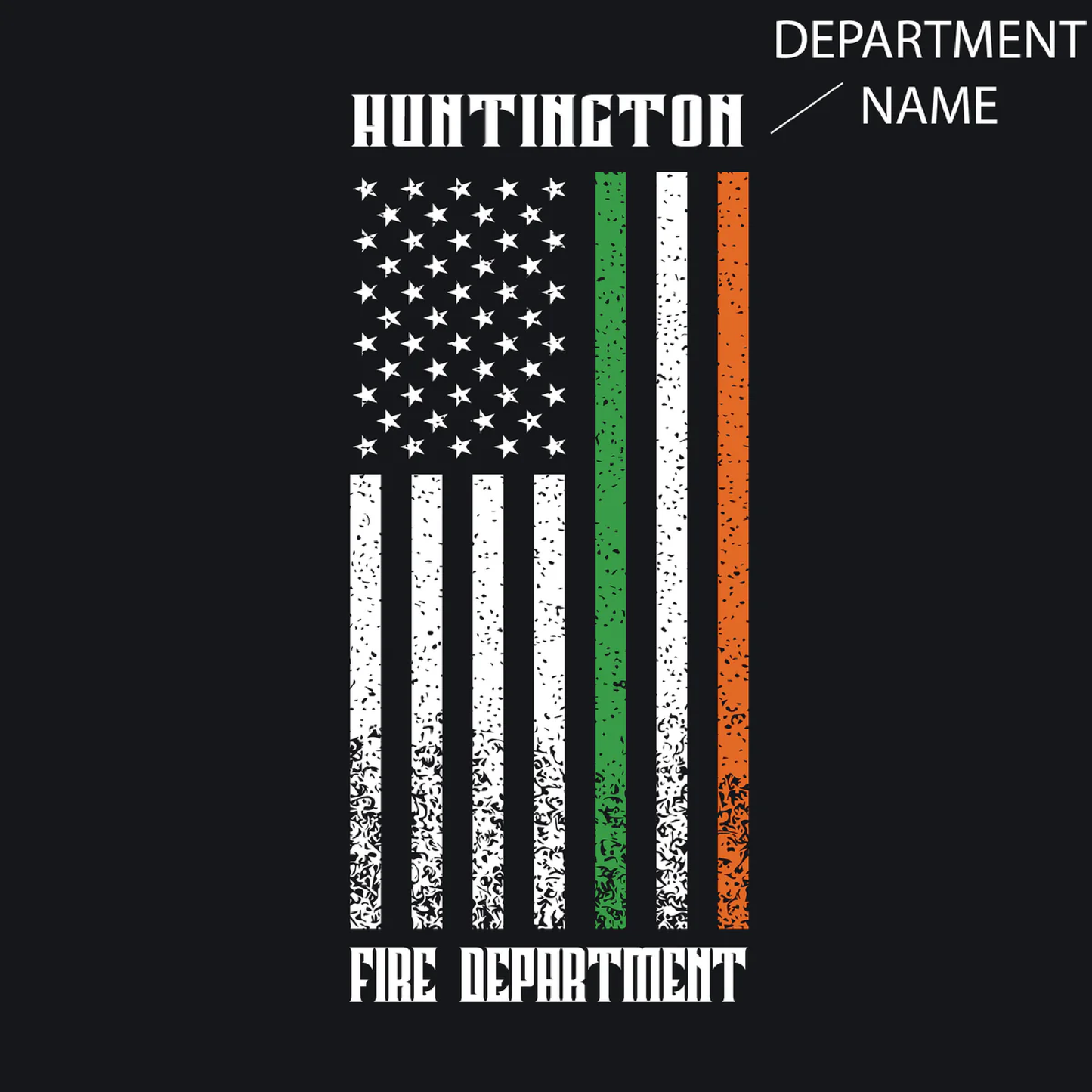 Irish/American Flag Clover Design, Firefighter Long Sleeve T-Shirt