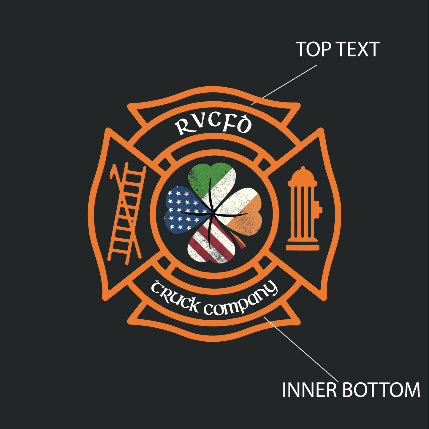 Irish-American Shamrock Design, Firefighter Crewneck