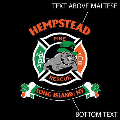 Irish Bulldog Maltese Design, Firefighter Long Sleeve T-Shirt