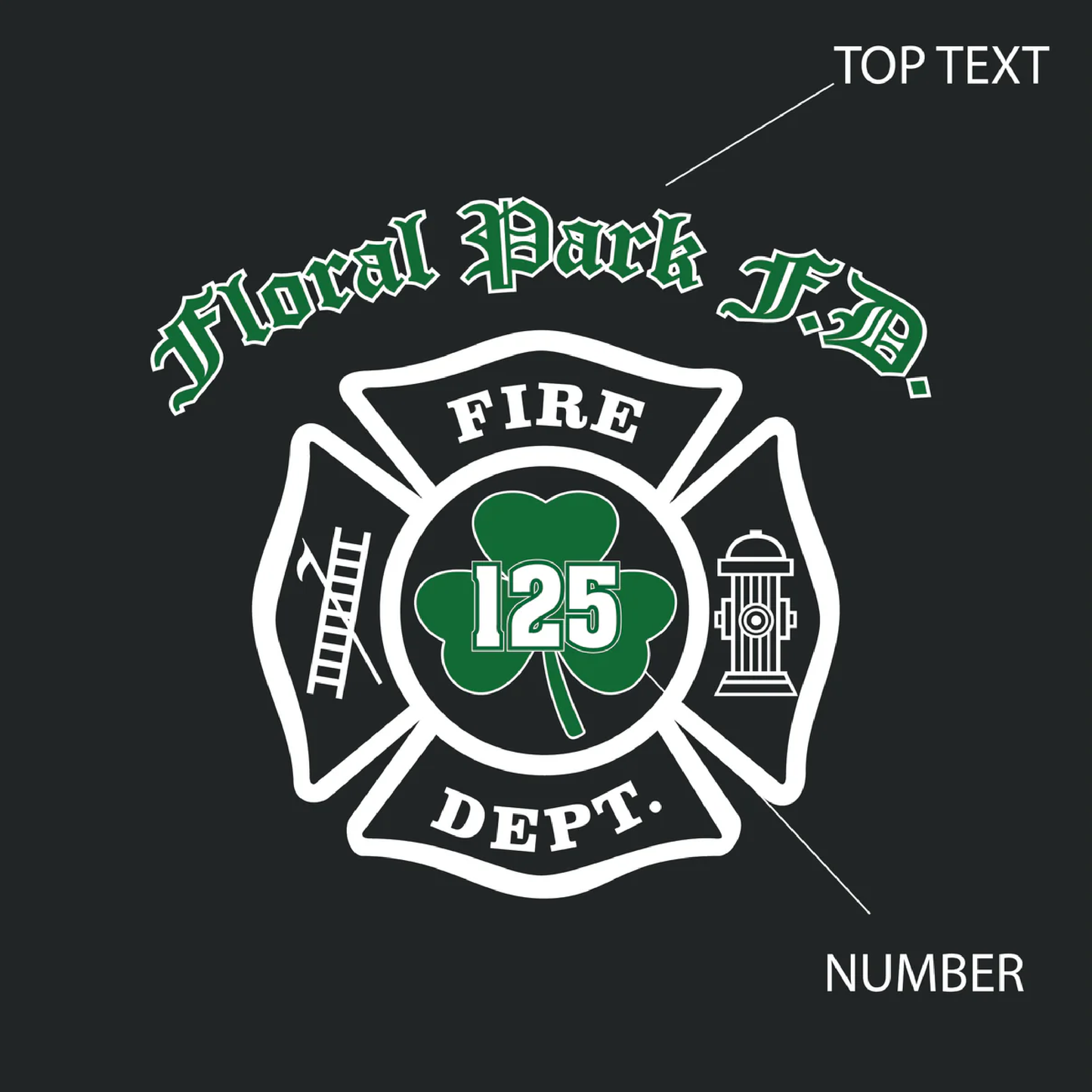 Irish Flag Letter Design, Firefighter Long Sleeve T-Shirt