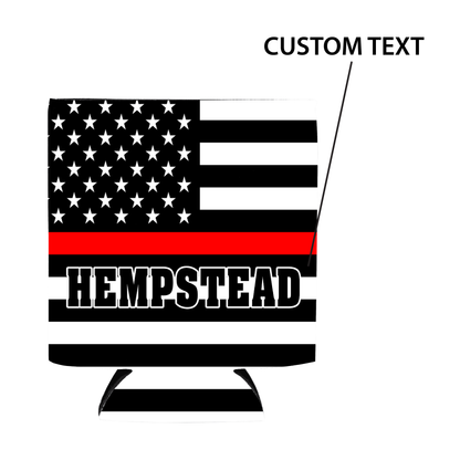 Custom Thin Red Line Fire Department Koozie (No Minimum)