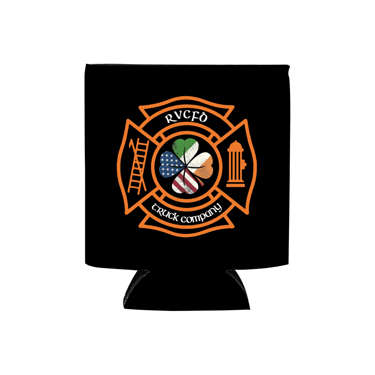 Irish-American Shamrock Maltese Cross Firefighter Koozie