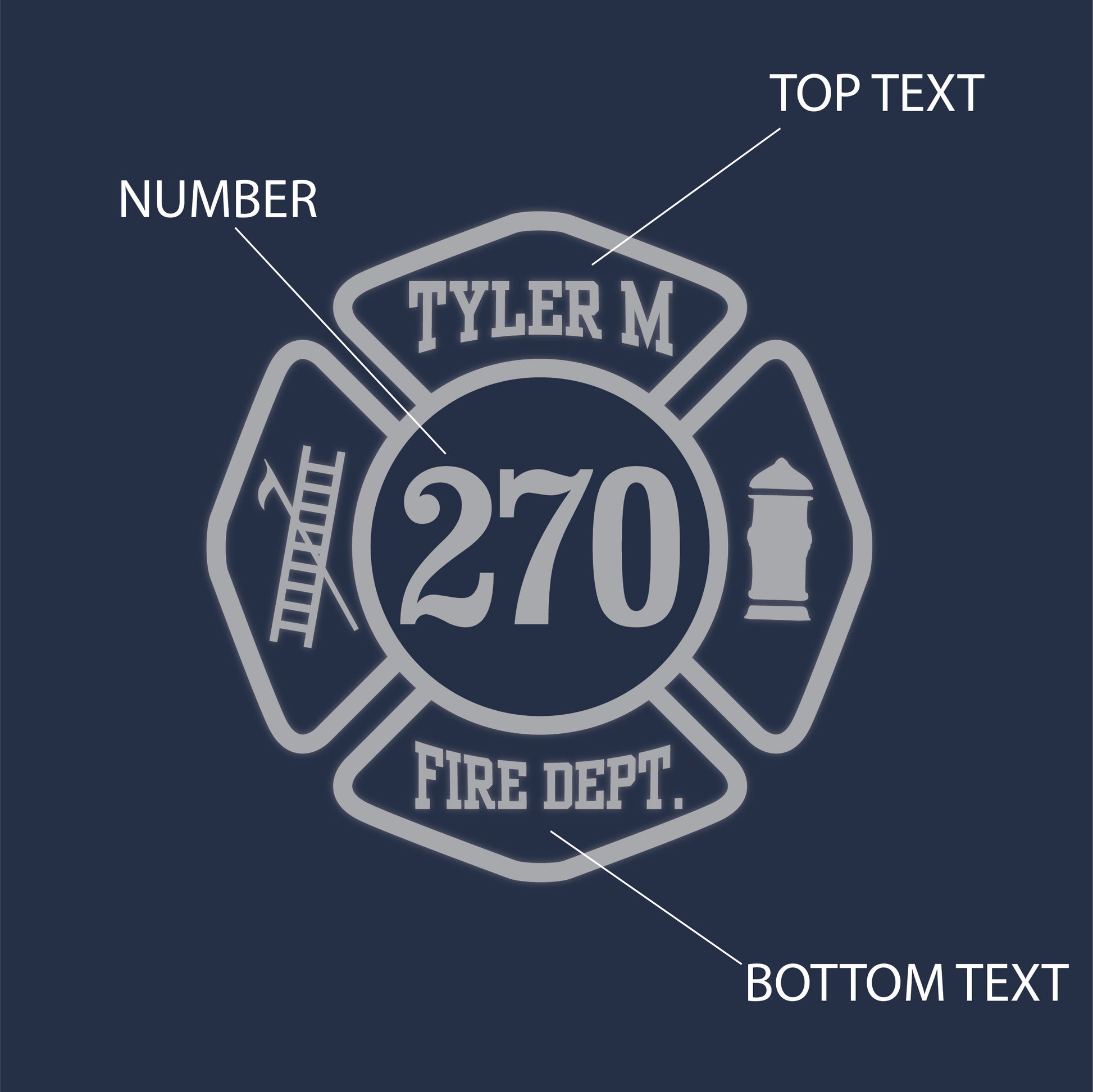 Reflective Maltese Cross Block Design, Firefighter T-Shirt