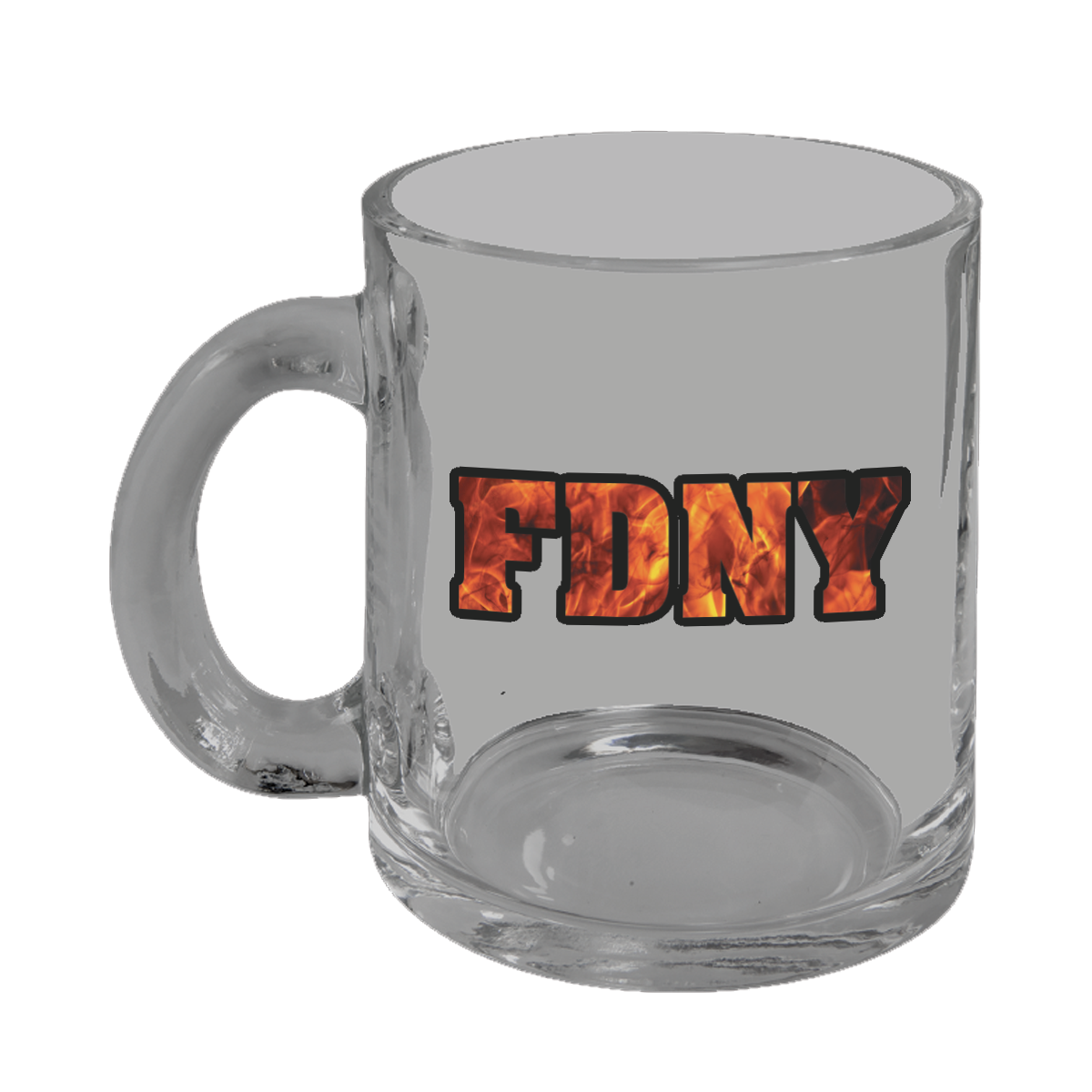 Code On Fire Mug Custom Firefighter Clear Glass Mug with Fire Letters – Fire Department ...