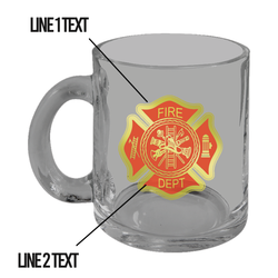 #Custom Firefighter Glass Mug with Maltese Cross