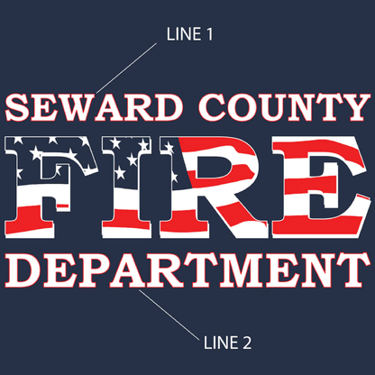 Custom Wavy Flag Fire Department Koozie (No Minimum)