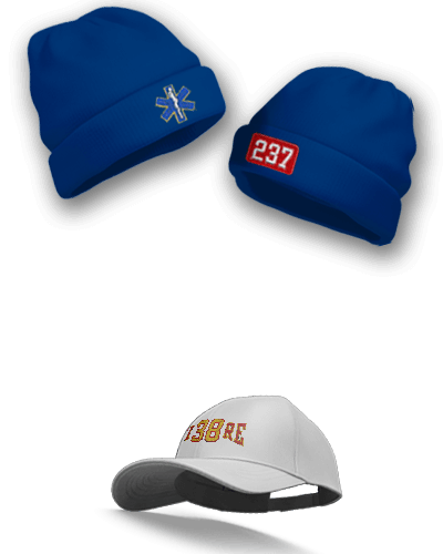 Hats and beanies personalized for Firefighters and EMS