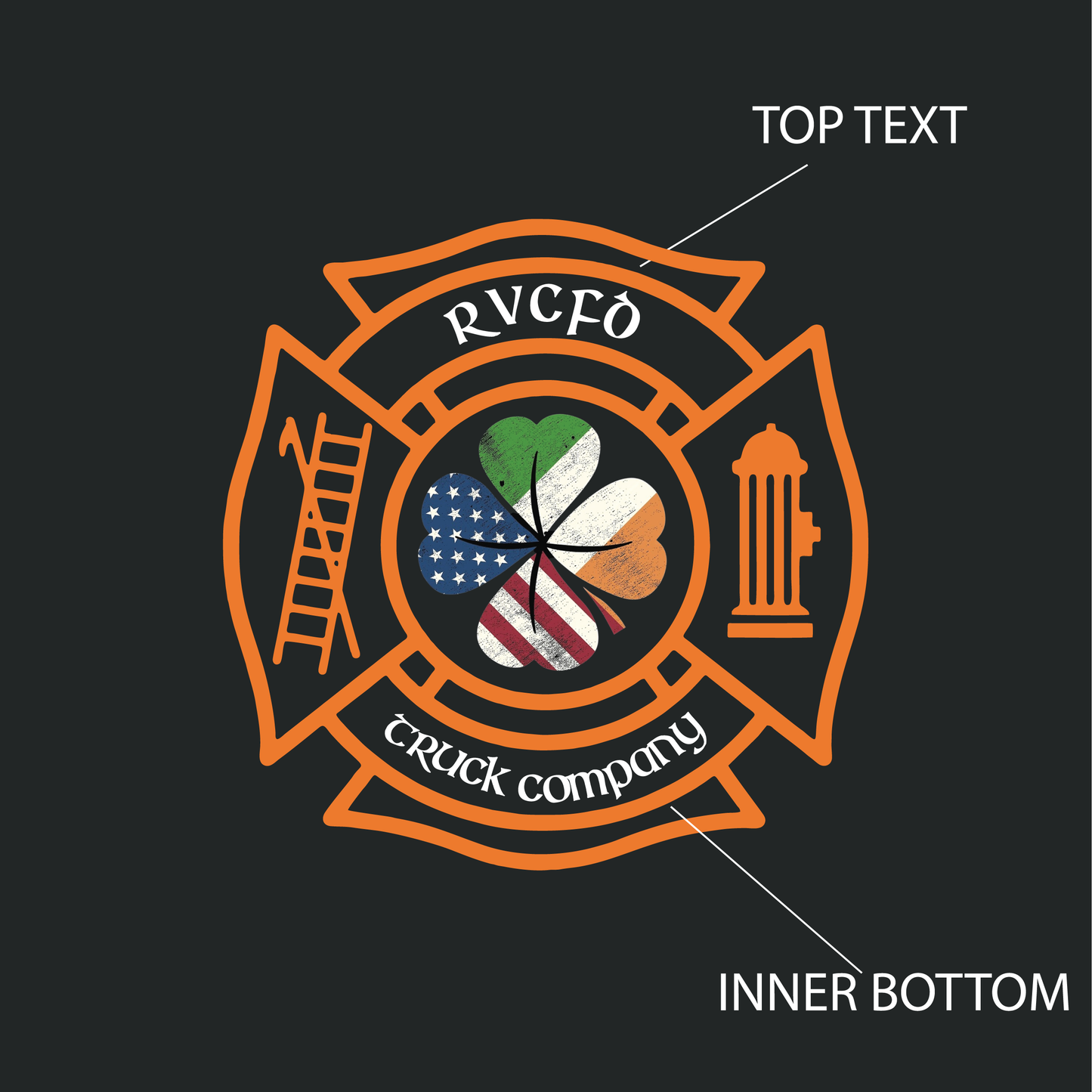 Irish-American Shamrock Maltese Cross Firefighter Koozie