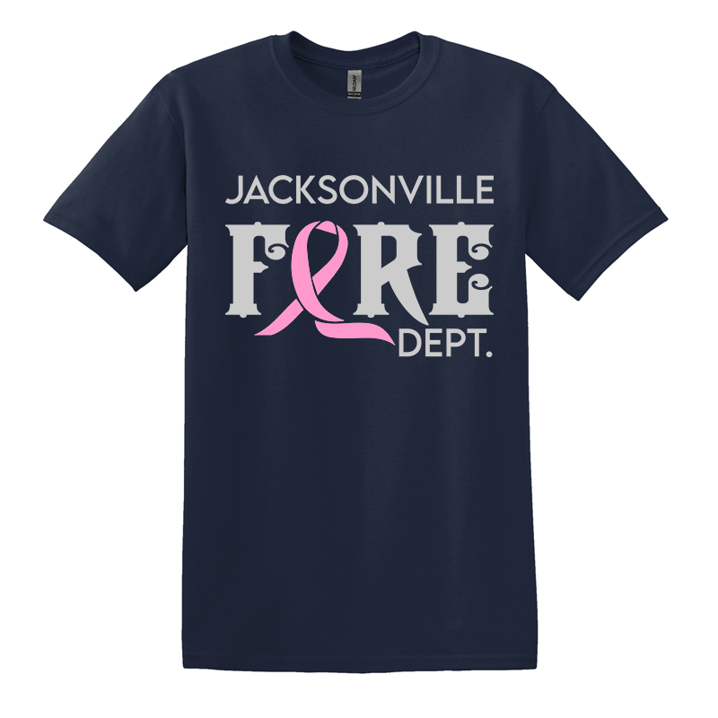 Curved Ribbon Design, Firefighter T-Shirt – Fire Department Clothing