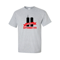 "9/11 Banner Design", Firefighter Memorial T-Shirt