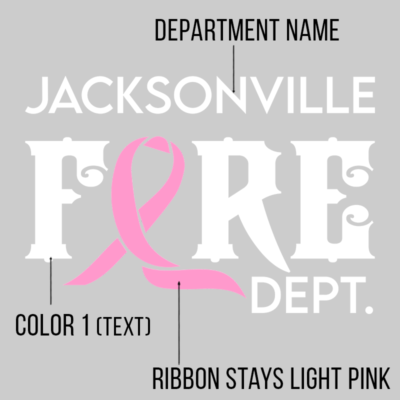 Curved Ribbon Design, Firefighter T-Shirt – Fire Department Clothing