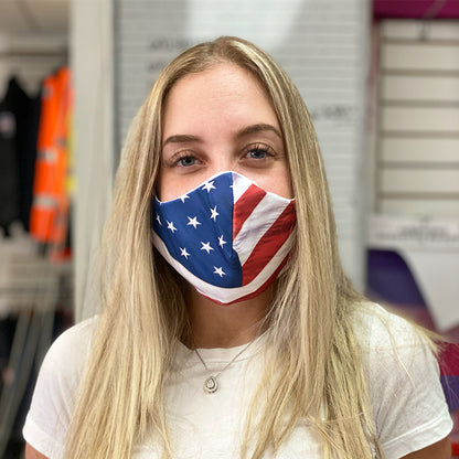 American Flag Face Mask Covering - Made in USA - 100% Cotton - Poppi 2.0 - SUB