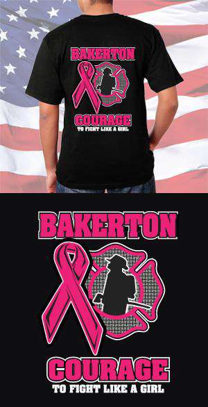 Screen Print Design Bakerton Fire Department Courage to Fight Back DesignFire Department Clothing