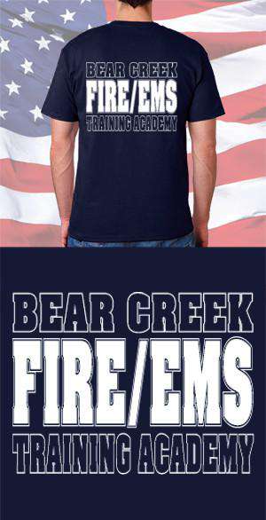 Screen Print Design Bear Creek Fire and EMS Training Academy Back DesignFire Department Clothing