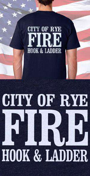Screen Print Design City of Rye Fire Department Hook & Ladder Back DesignFire Department Clothing