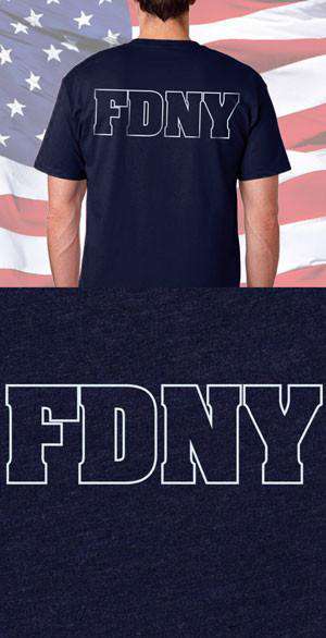Screen Print Design FDNY Outline Back DesignFire Department Clothing