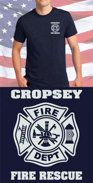 Screen Print Design Cropsey Fire Department Maltese CrossFire Department Clothing