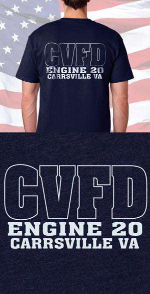 Screen Print Design Carrsville Fire Department Back DesignFire Department Clothing