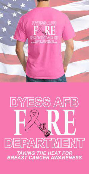 Screen Print Design Dyess AFB Fire Department Awareness Back DesignFire Department Clothing