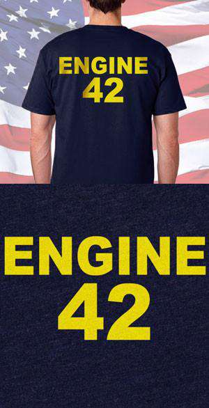 Screen Print Design Engine Number Back DesignFire Department Clothing