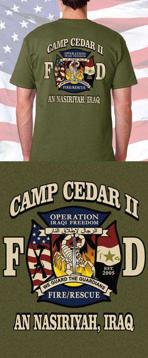 Screen Print Design Camp Cedar Fire Department Back DesignFire Department Clothing