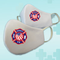 Fire Department Maltese Cross Washable White Face Mask Covering - Made in USA - 100% Cotton - Poppi 2.0 - DIG