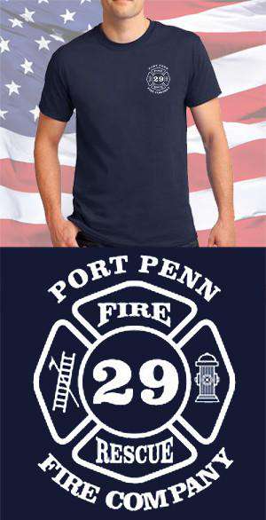 Screen Print Design Port Penn Fire Department Maltese CrossFire Department Clothing