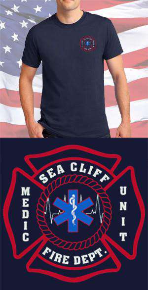Screen Print Design Sea Cliff Fire Department Medic Maltese CrossFire Department Clothing