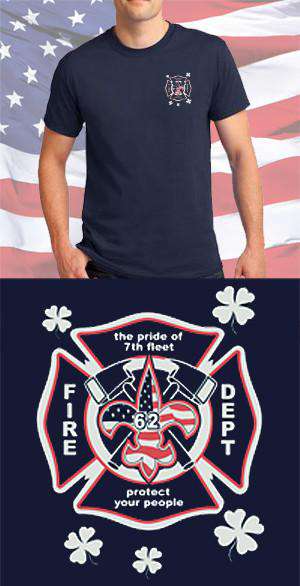 Screen Print Design USS New Orleans Fire Department Maltese CrossFire Department Clothing