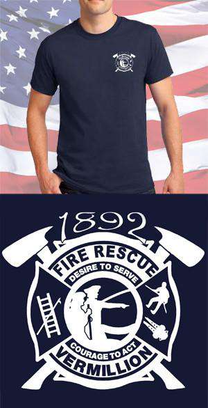 Screen Print Design Vermillion Fire Department Maltese CrossFire Department Clothing