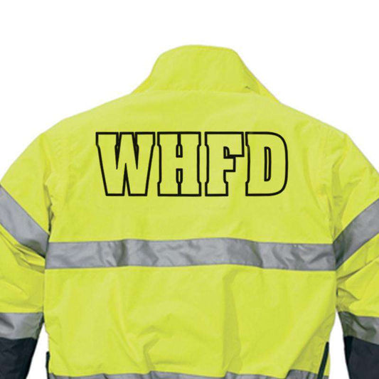  4" Printed Letters on Back - CADFire Department Clothing