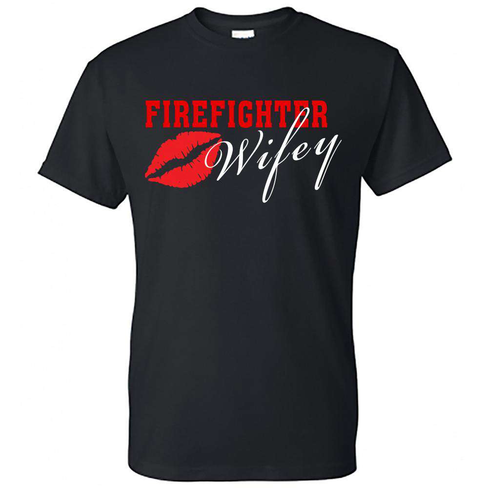  Printed Firefighter Shirt - "Wifey" - Gildan 200 - DTGFire Department Clothing