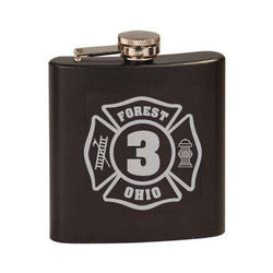 Laser Engraved Accesory Custom Number Maltese Stainless Steel Flask-LZRFire Department Clothing