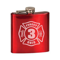 Laser Engraved Accesory Custom Number Maltese Stainless Steel Flask-LZRFire Department Clothing