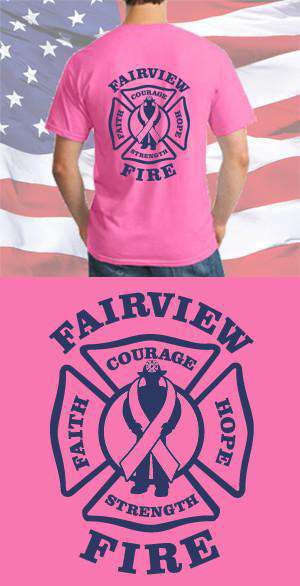 Screen Print Design Fairview Fire Department Awareness Back DesignFire Department Clothing