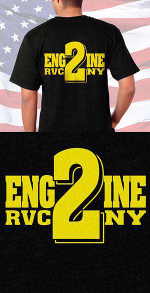 Screen Print Design Rockville Centre Engine 2 Back DesignFire Department Clothing