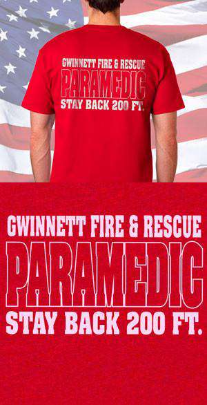 Screen Print Design Gwinnett Fire Rescue Paramedic Back DesignFire Department Clothing