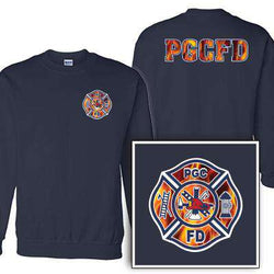 Customization Custom Printed Fire Maltese Pattern Crewneck Sweatshirt - Gildan G120 - DIGFire Department Clothing