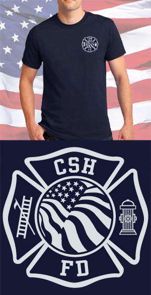 Screen Print Design Cold Spring Harbor Fire Department Maltese CrossFire Department Clothing