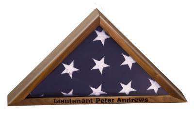 Laser Engraved Accesory Genuine Walnut Flag Display Case-AGW14-LZRFire Department Clothing