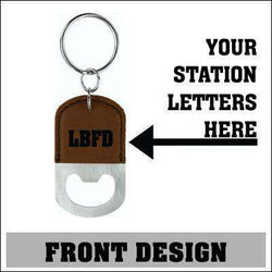  Oval Laserable Leatherette Bottle Opener Keychain - LZRFire Department Clothing
