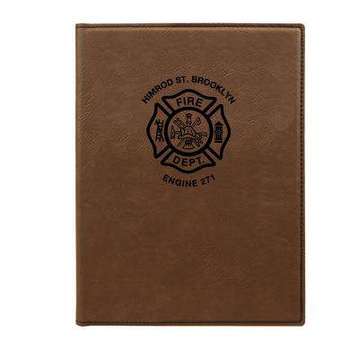 Leatherette Notepad Custom FD Leatherette Notepad with Maltese - Fire Department Clothing