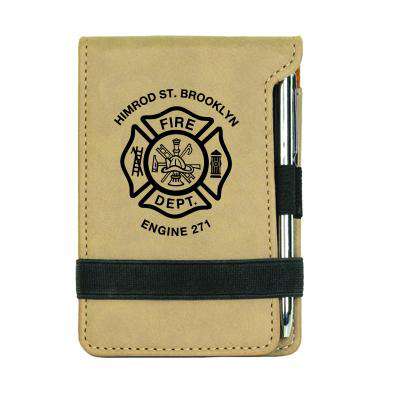 Laser Engraved Accesory Custom Fire Department Leatherette Mini Notepad - LZRFire Department Clothing