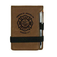 Custom Fire Department Leatherette Mini Notepad - LZR